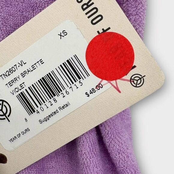 Year of Ours Terry Bralette in Violet Women’s Size XS NWT - Picture 2 of 6